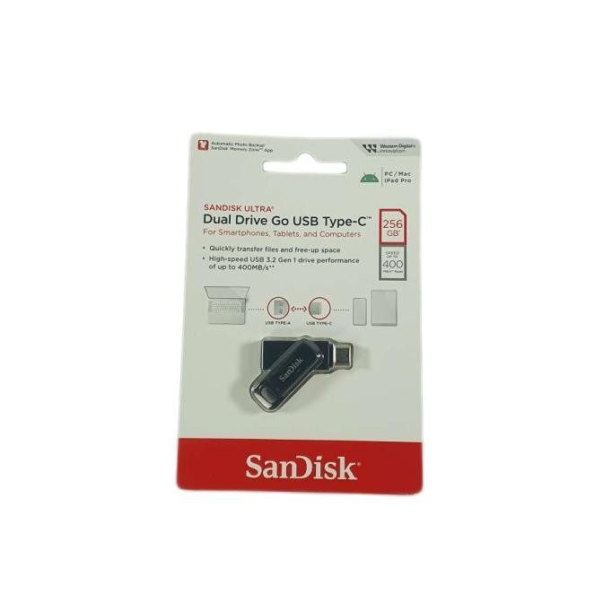 flashdisk sandisk ultra otg usb type c dual drive luxe 256gb 3.1 256 g termurah