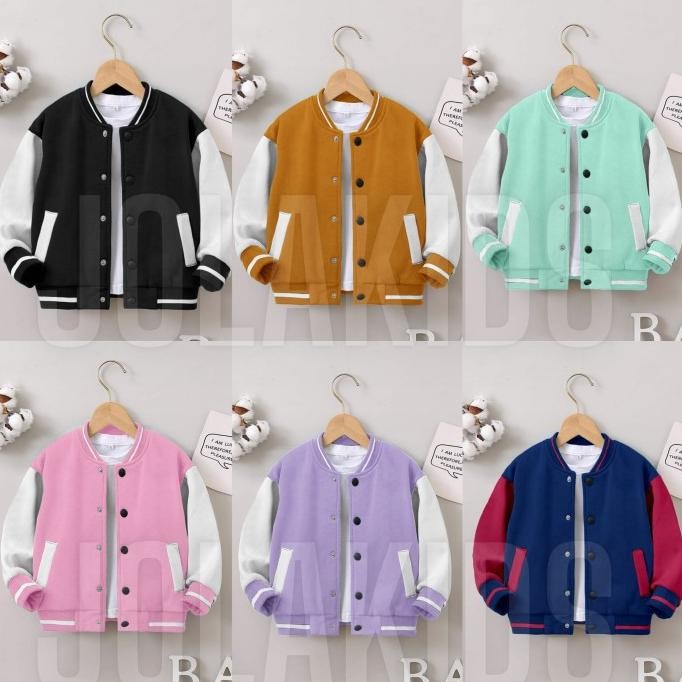 VARSITY JAKET BASEBALL ANAK POLOS 2-12 TAHUN