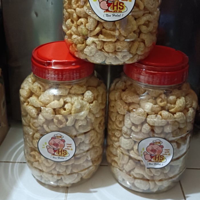 

Kerupuk Kulit Babi Kwalitas Premium Toples 10Liter