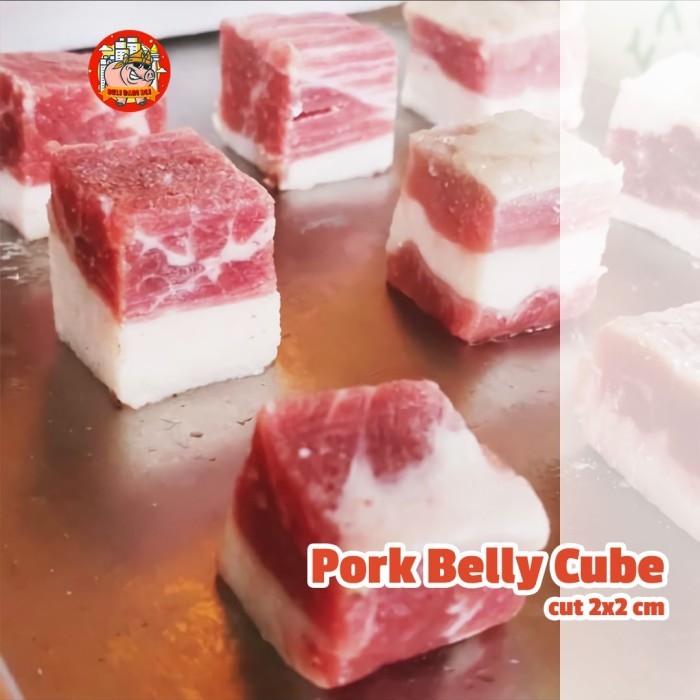 

Pork Belly Cube Cut Samcan Babi Bali Potong Dadu Saikoro Siap Masak