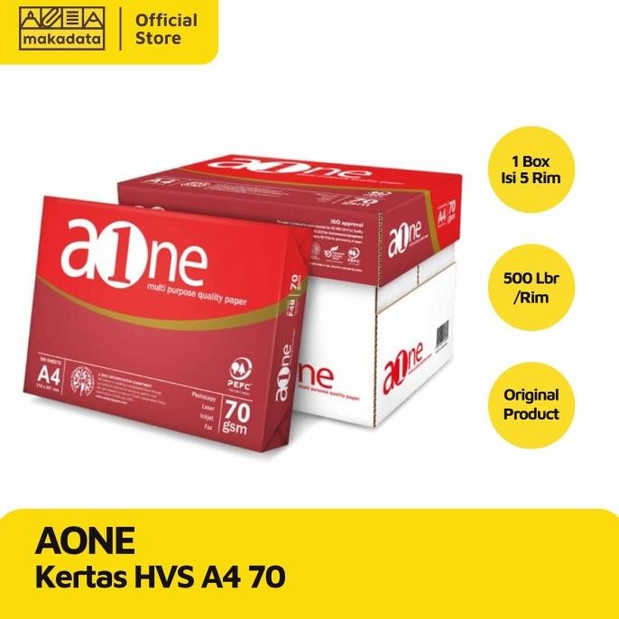 

BEBAS ONGKIR - KERTAS HVS | PRINT | FOTOCOPY A-ONE A4 70 GRAM (1 BOX) MURAH