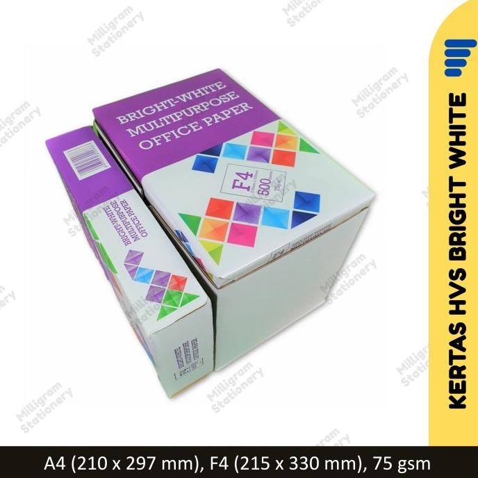 

TERBARU - Kertas HVS A4 F4 75 gr Bright White Multipurpose Office Paper/ Dus