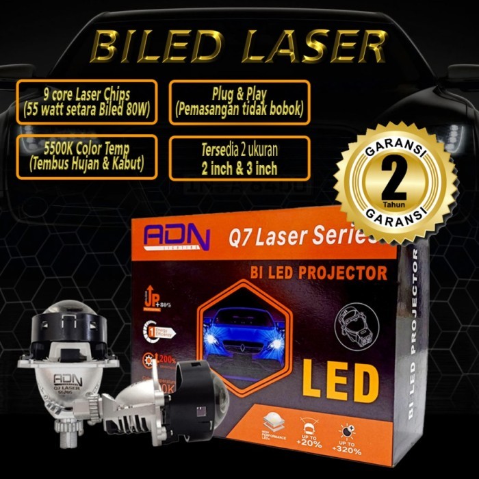 BILED Q7 PRO LASER 2.5 INCH 3 INCH ADN PROJECTOR PROJIE MOTOR MOBIL