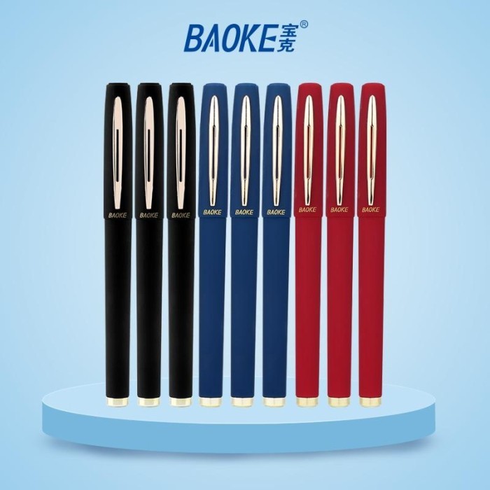 

Terbaru New BAOKE 12Pcs/box Gel Pen Pulpen Gel 0.5 / 0.7 / 1.0mm Kapasitas Besar Tinta Hitam Merah