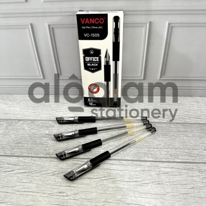 

Terbaru SELUSIN ( 12 PCS ) Gel Pen Pulpen Gel Office Vanco VC-1505 0.5mm 100% ori