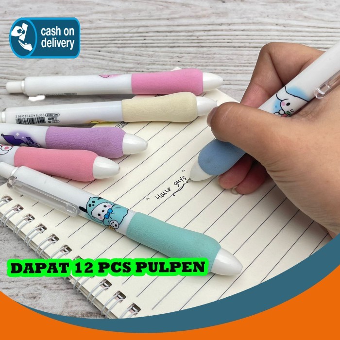 

Terbaru SELUSIN (12 PCS) PULPEN CETEK MEKANIK SANRIO EMPUK PC-1508 MECHANICAL MEKANIKAL PEN PENA