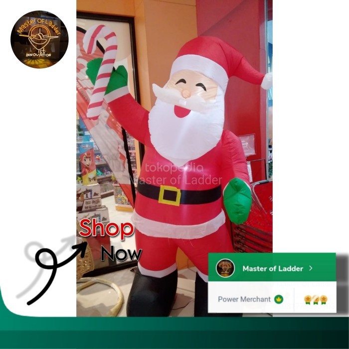 Sunflowerse - Noelle Patung Balon Boneka Santa Clause Besar Dekorasi Natal 200 Cm