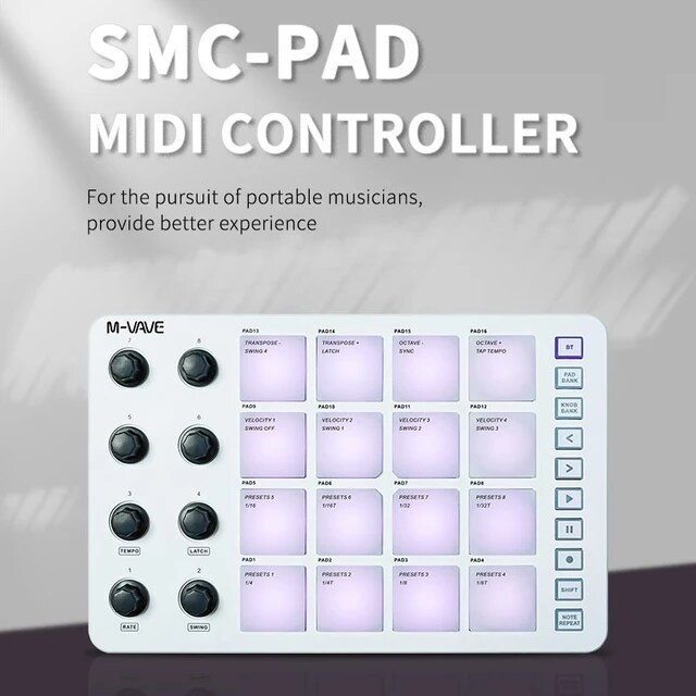 Neww M-VAVE MVave SMC Pad Midi Controller Wireless Bluetooth USB