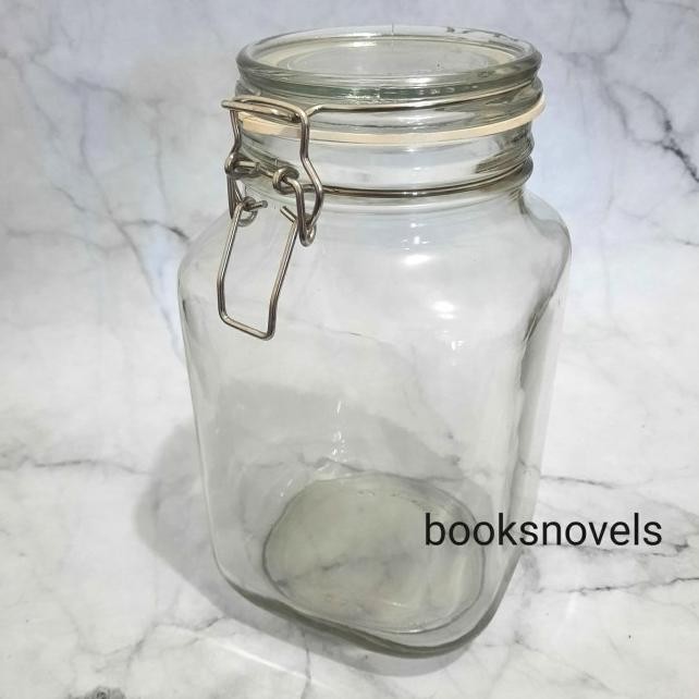 2 Liter Toples Kaca Kedap Udara Mason Jar Biji Acar Kopi Besar