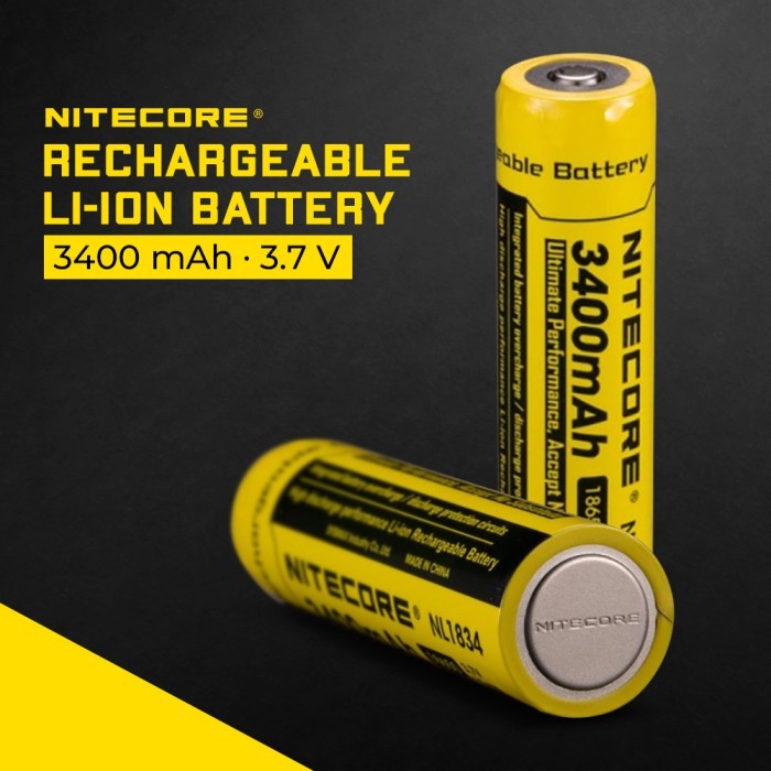 ada stok Battery Baterai Rechargeable 18650 Nitecore 2300 2600 3200 3400 3500 3600 5000 MAH