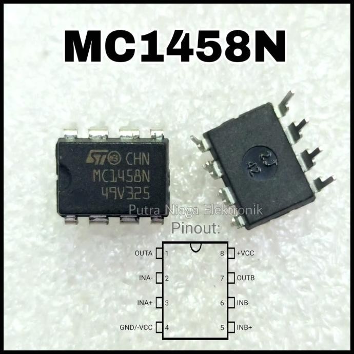 ic MC1458N Dip 8 Pin / MC1458 MC 1458 putr4n dijamin