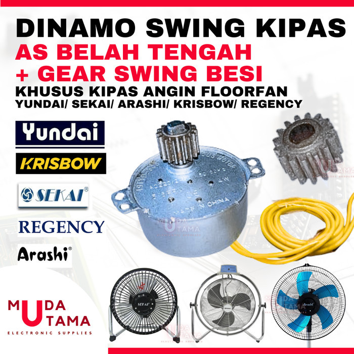 DINAMO SWING KIPAS + GEAR UNTUK KIPAS ANGIN YUNDAI, KRIS, REGENCY