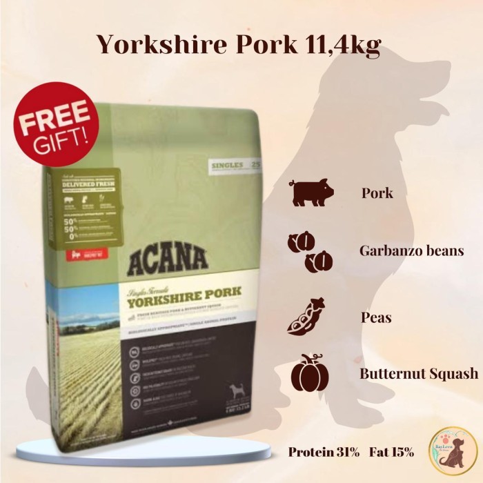 Acana Singles Formula Yorkshire Pork 11.4 Kg #Gratisongkir