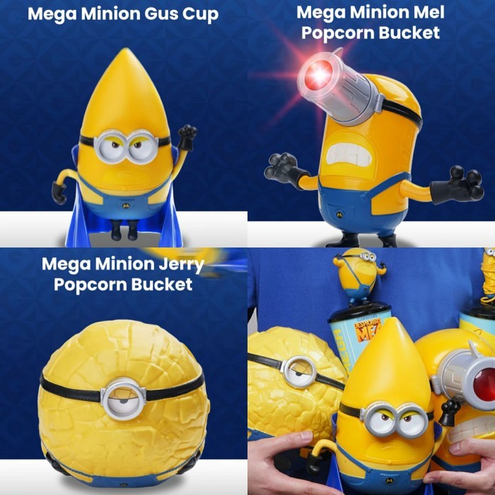 

Mega Minions Mel Jerry Gus Popcirn Bucket Dan Cup Original Xxi New