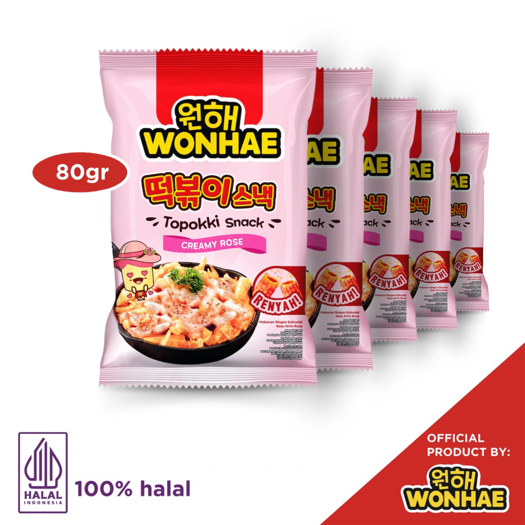

Wonhae Topokki Snack Creamy Rose 80gr x 5 pcs
