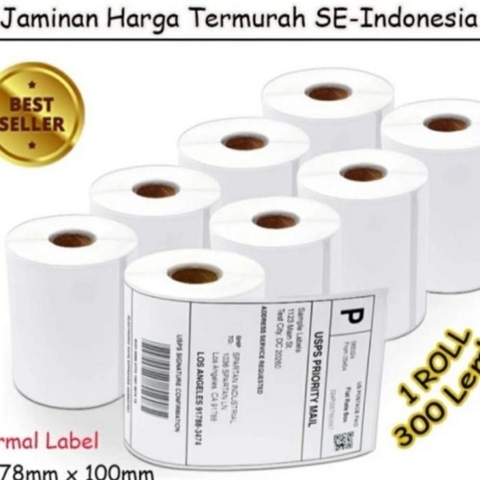 

Original [Dus Isi 36Roll] Kertas Thermal Label Sticker Barcode 78 X 100Mm (Isi 300 Lembar)