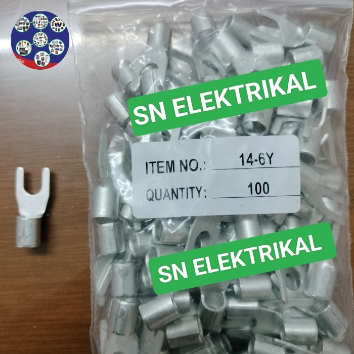 Skun Y Skun Garpu Polos 16 Mm Y 14-6 ( 100 Pcs )