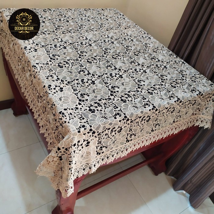Taplak Meja Makan Bordir Mewah Cantik - Taplak Shabby 6 Kursi Terbaik