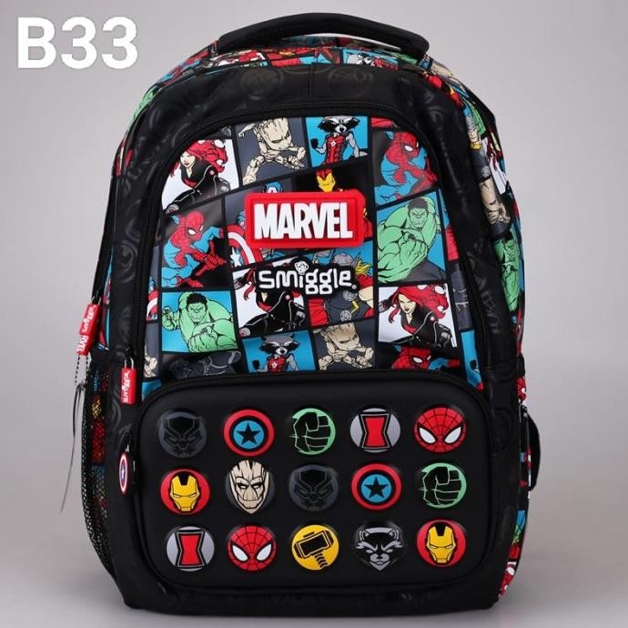 Smiggle Black Dinosaur Backpack Replica Tas Ransel Anak SD SMP Dino DS76