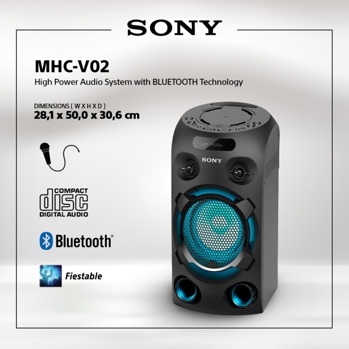 Termurah Sony Mhc-V02 High Power Audio System With Bluetooth Technology