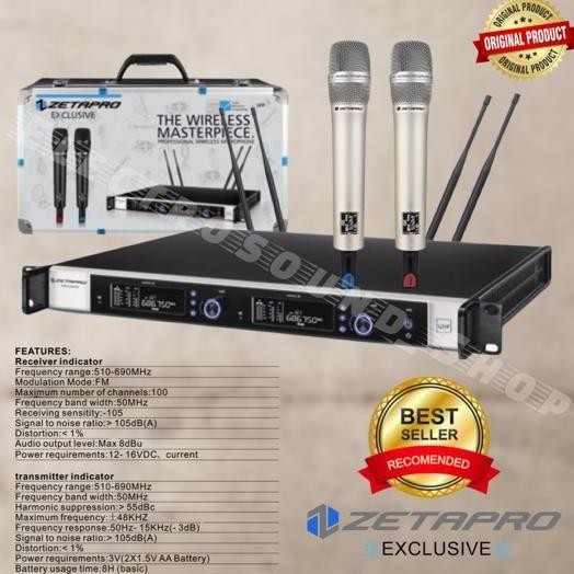 Mic wireless zetapro exclusive 2 handle / microphone zetapro hitam