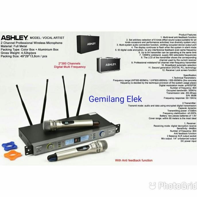 Mic Wireless ASHLEY VOCAL ARTIS ( ORIGINAL)