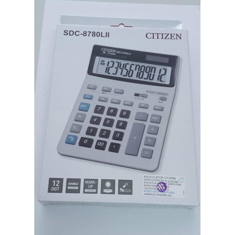 

TERMURAH - Kalkulator Desktop Citizen SDC8780