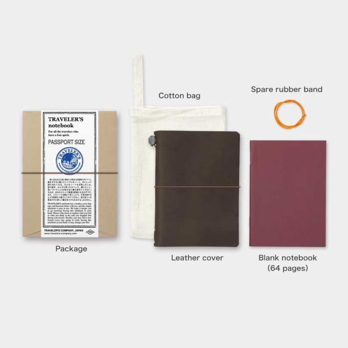 

Midori Traveler'S Notebook Passport Starter - Brown - Authentic Terlaris