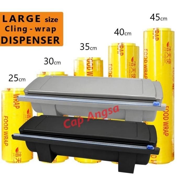 TERLARIS - PLASTIK WRAP MAKANAN BESAR CLING WRAP DISPENSER LARGE SLIDING CUTTER