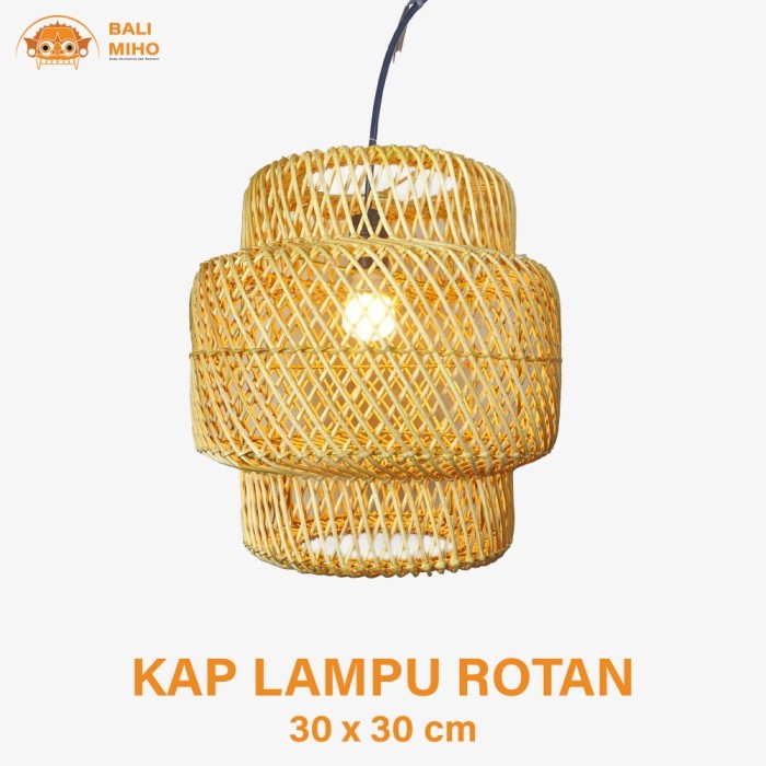 

New - Kap Lampu Rotan Motif Permen - Lampu Rotan - Kap Lampu Hias