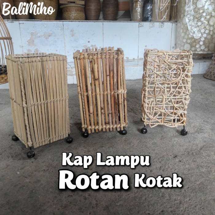 

New - Kap Lampu Rotan Kotak/Cup Lampu Rotan/Lampu Rotan/Kap Lampu/Lampu Unik