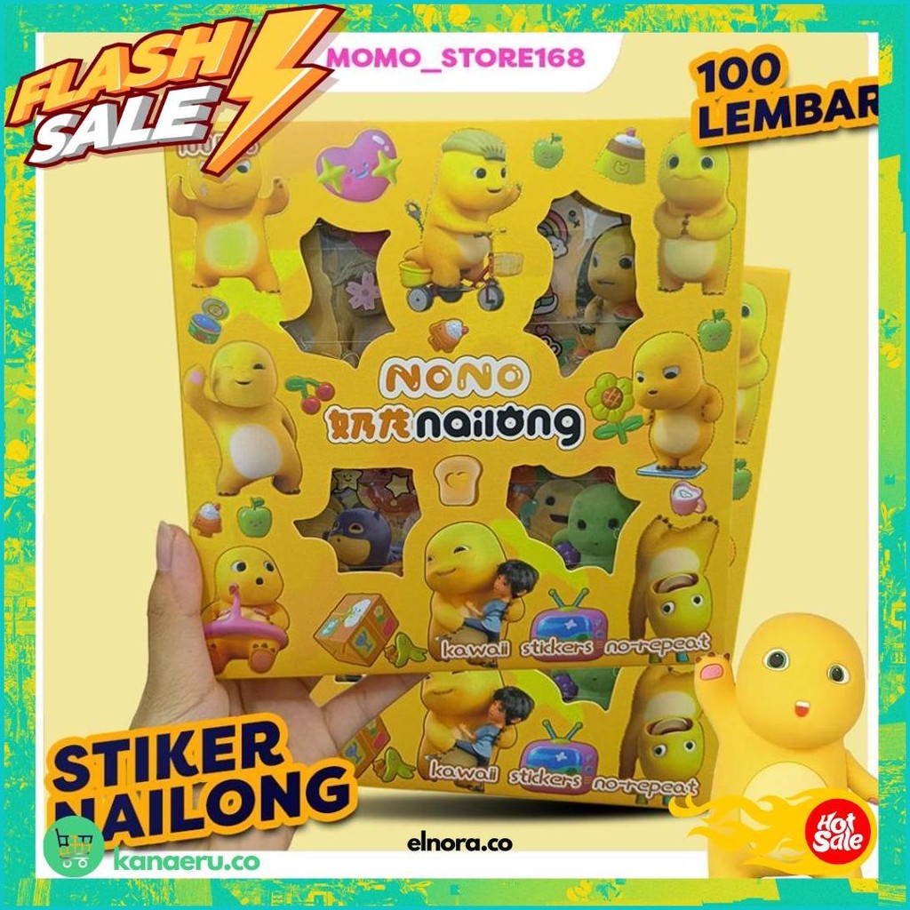 

Stiker Dino Nailong Stiker Momo Nono Cici Dino Nailong Waterproff 100 Lembar Murah