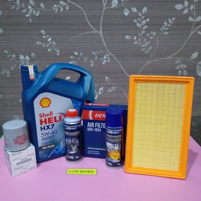 Paket Oli Mesin Shell Hx7 5W-40 Nissan Xtrail, Serena 5 Item Harga Spesial