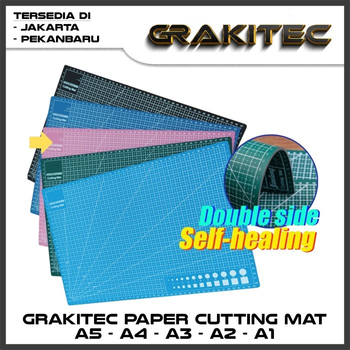 

Terlaris Alas Potong Kertas (Cutting Mat) A2&A1 Bahan PVC, Double-Side Grakitec SALE