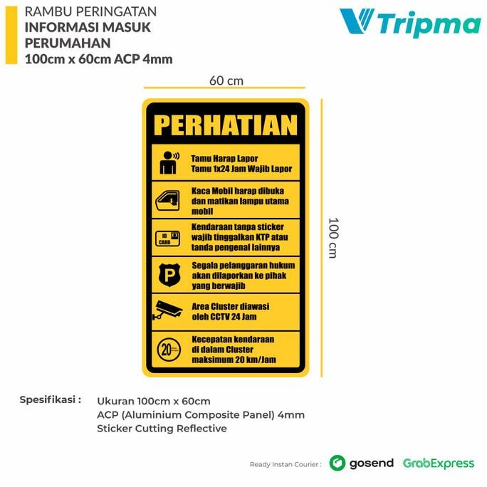 

Rambu Himbauan / Informasi Masuk Perumahan Ukuran 60cm x 100cm