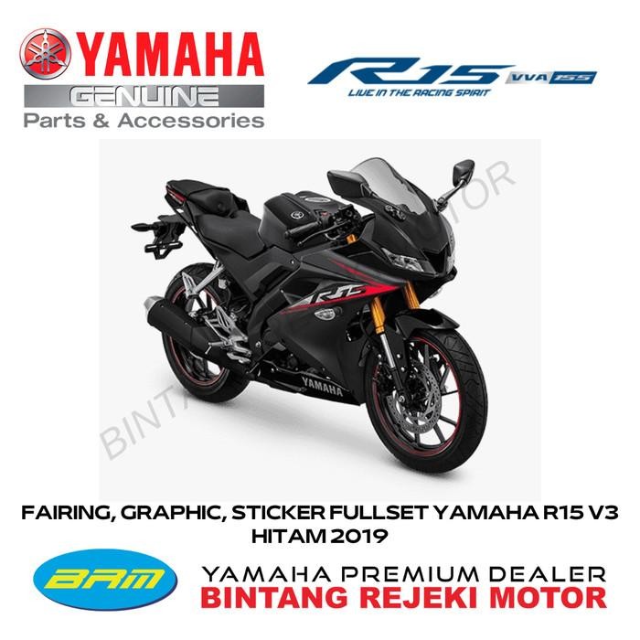 FAIRING, GRAPHIC, STICKER FULLSET YAMAHA R15 V3 HITAM 2019 Original