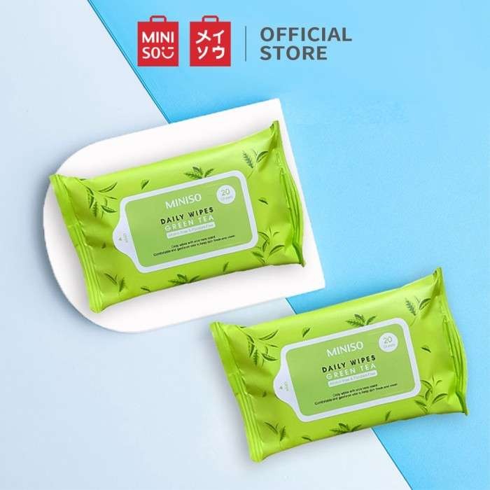 Tissue Basah MINISO Partner Daily Wipes 20 sheets Green Tea Tisu Basah Aloe Vera Tisu Basah MINISO W