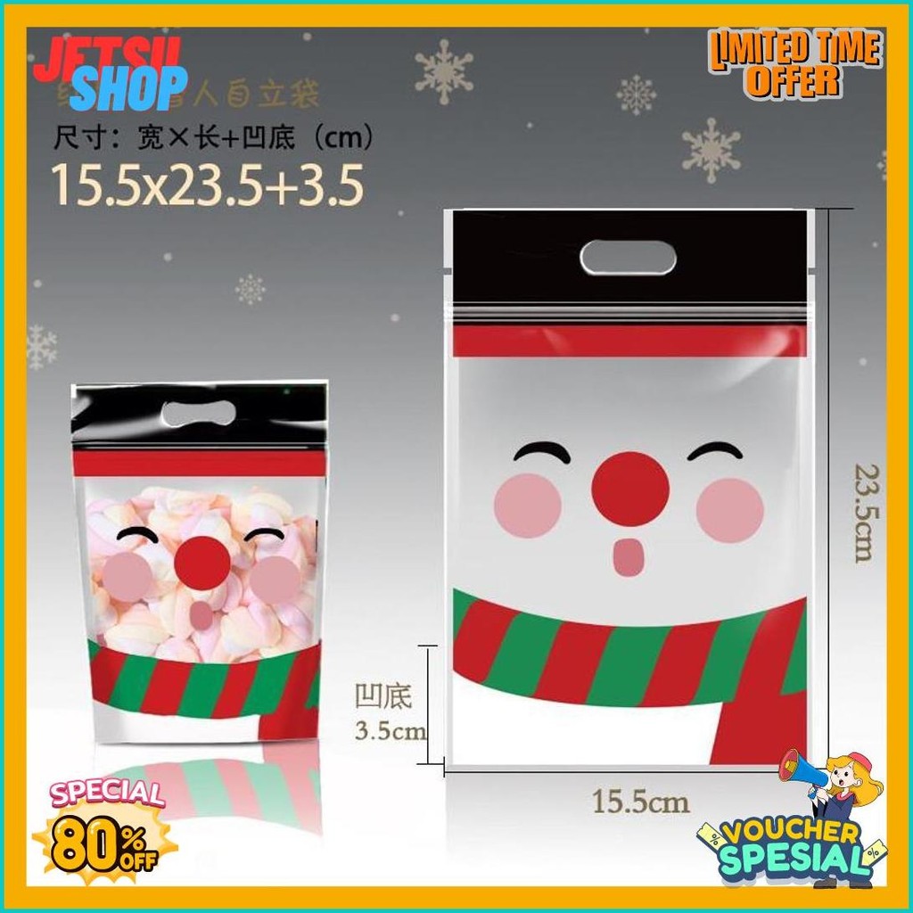 

Plastik Kemasan Natal Zipper Standing Pouch Natal Merry Chrismast Pack Plastik Snack Natal (6.6)