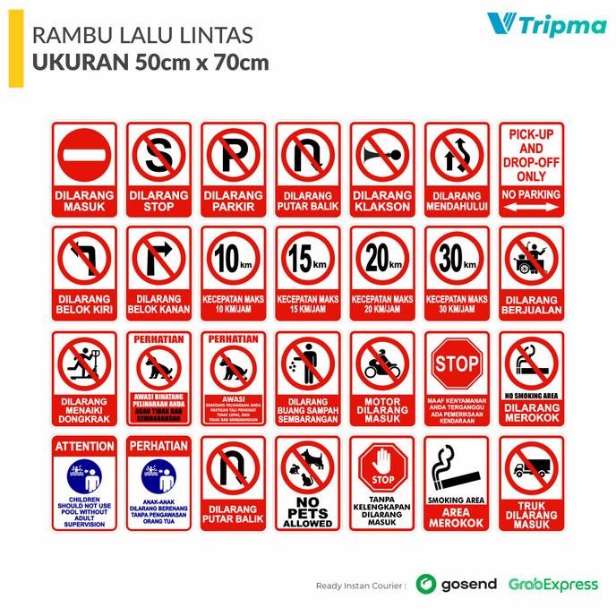 

TERMURAH - Rambu Larangan Ukuran 50cm x 70cm - Composite 3mm + Sticker Reflective