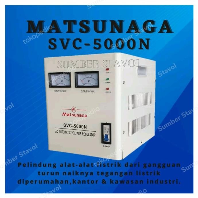 Baru Stabilizer Stavol Matsunaga 5000N - 5000 Va - 5000 Watt Stavolt
