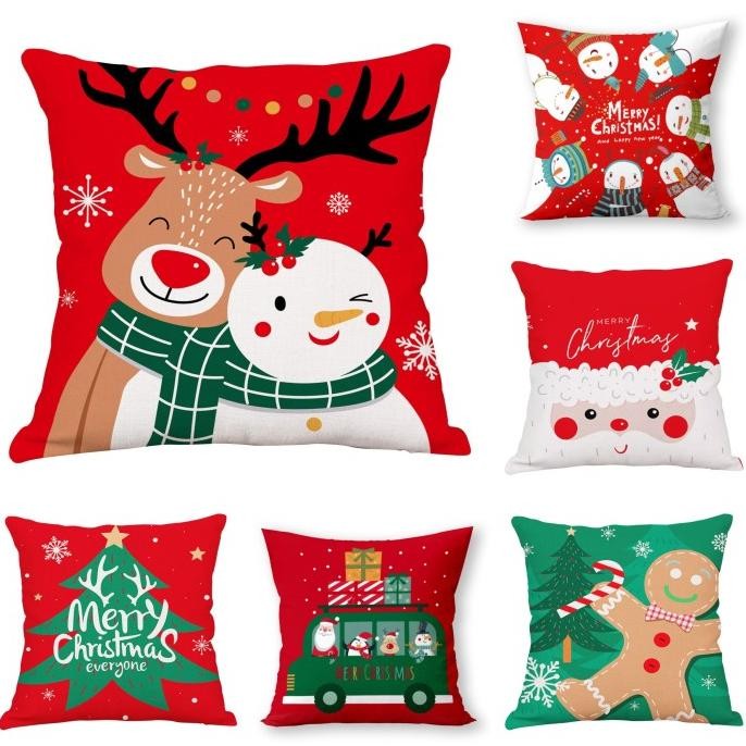 Sarung Bantal Kursi Sofa Set Dekorasi Natal - Christmas NHS
