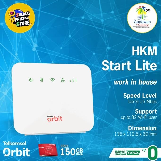 Telkomsel Orbit Star Lite Modem WiFi 4G High Speed Bonus Data 50GB