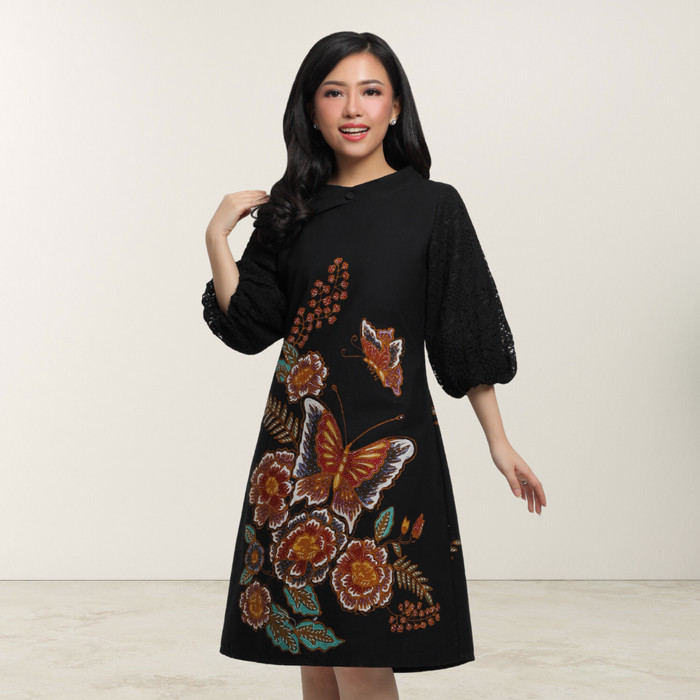 Batik Kultur Dress - CBPD - Black Multicolor Butterfly