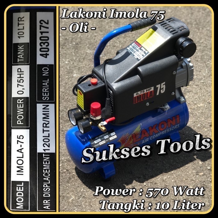 Kompresor Angin Lakoni Imola 75 - Imola75 Kompressor Listrik 3/4 HP 10 L