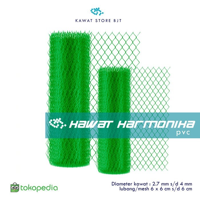 kawat pagar harmonika pvc / 2.7 mm / 1 x 25 m