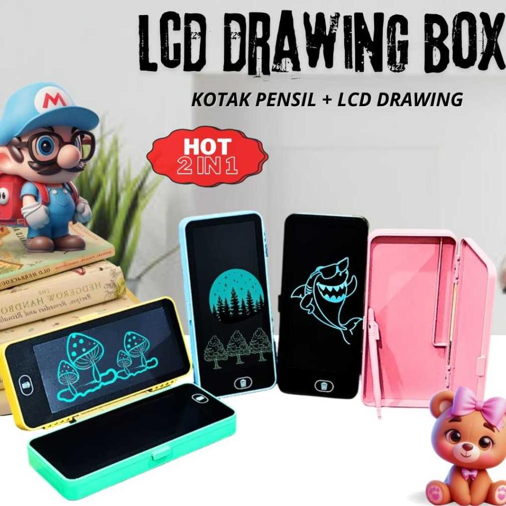 

Sp - Drawing Box Kotak Pensil Dan Papan Coret Kreatif Anak Dengan Digital Pad Kasi