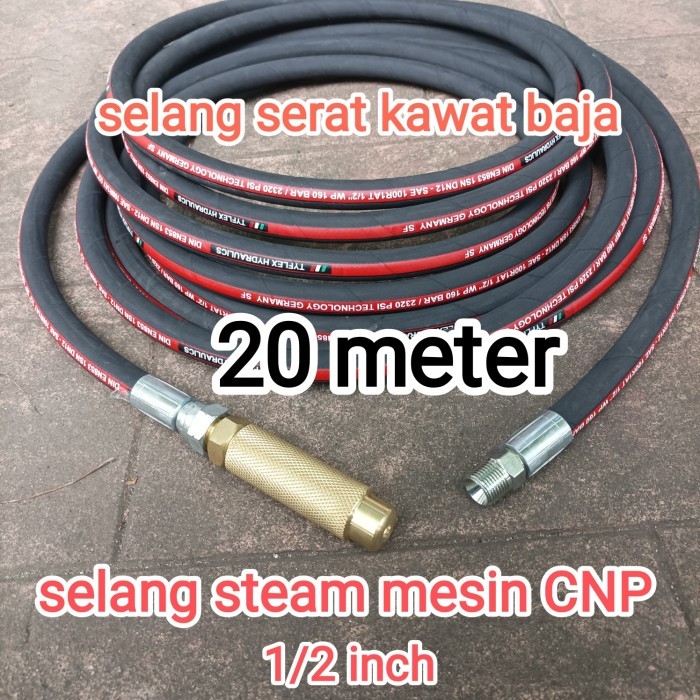 selang steam cuci motor dan mobil mesin CNP panjang 20 meter