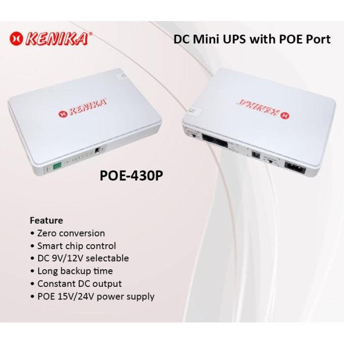 MINI UPS KENIKA POE-430P DC WITH POE PORT
