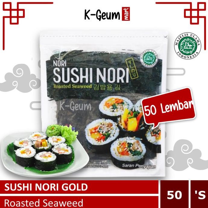

Sushi Nori 50 Lembar | Gimbap Kimbap Korea Rumput Laut Roasted Halal