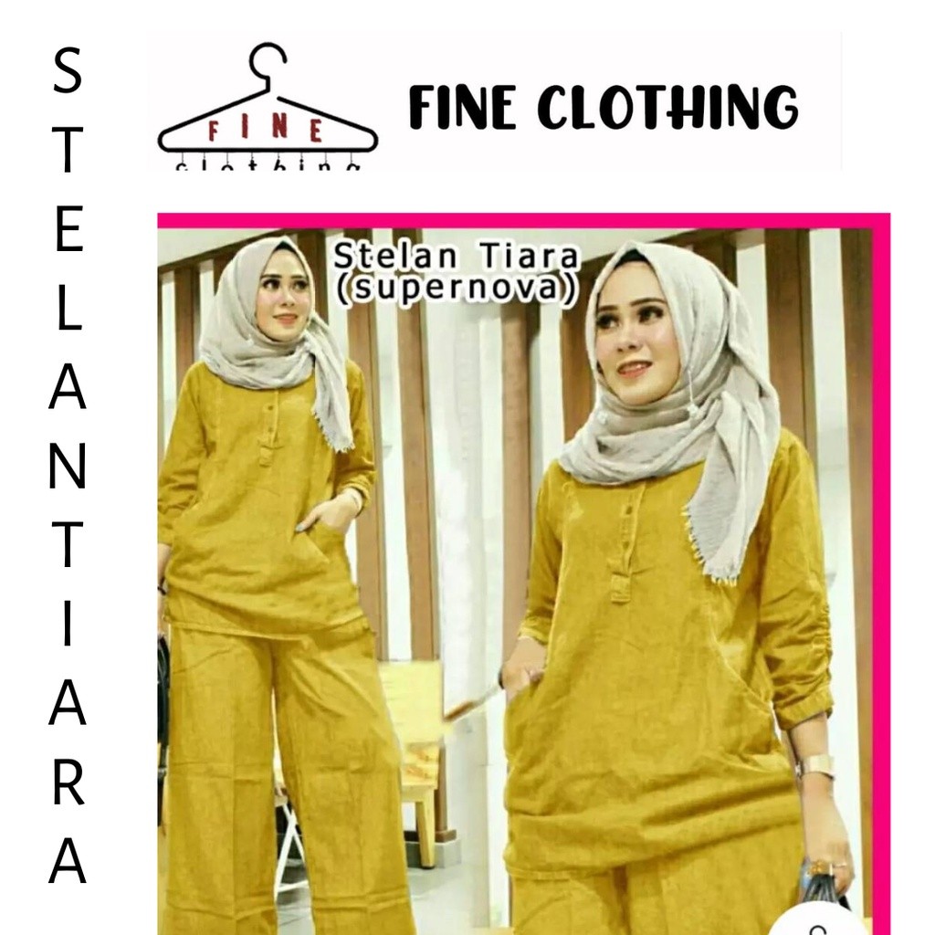 Baju Muslim FC SETELAN TIARA Setelan Muslim Wanita Dewasa Jumbo Pakaian Gamis Hijab Kekinian Set